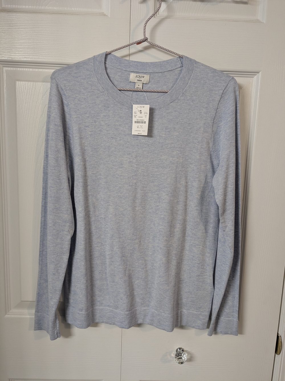 J. Crew Factory Cotton Teddie Sweater Small NWT Blue